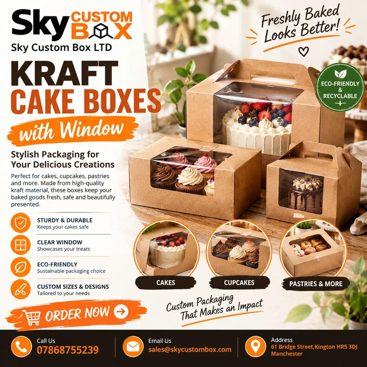 Kraft Traybake Box with Window: Packaging Solutions for Bakeries